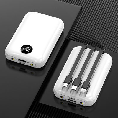 صفحه نمایش ال سی دی شارژر بی سیم قابل حمل 10000mAh پاور بانک کابل داخلی