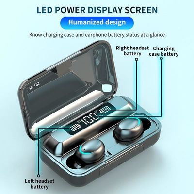 8D Surround F9 هدست بی سیم واقعی LED صفحه نمایش کوچک دکمه نامرئی